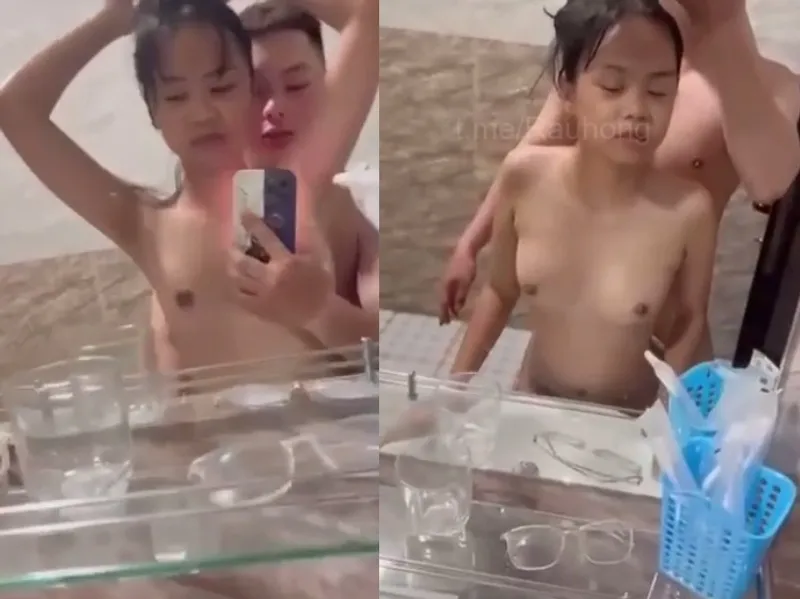 Thon gọn em cùng anh yêu đụ trước gương quay kỉ niệm